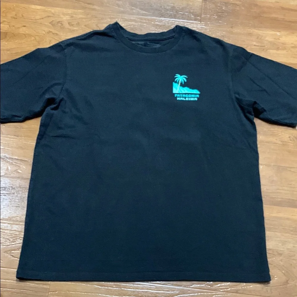 Patagonia Haleiwa Black Short-Sleeve Graphic Tee - Teal Palm Logo
